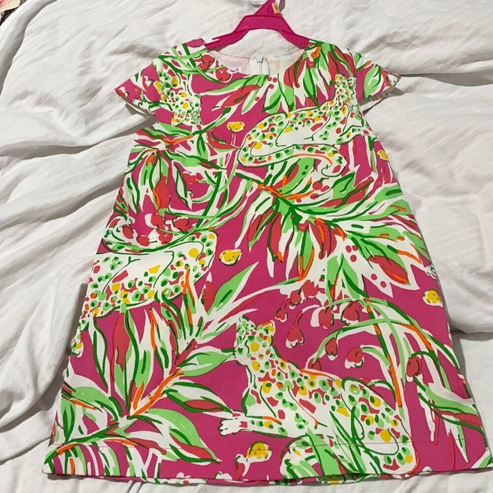 Little B’s 4 pink tropical printed dress lined nwot and perfect summer dress